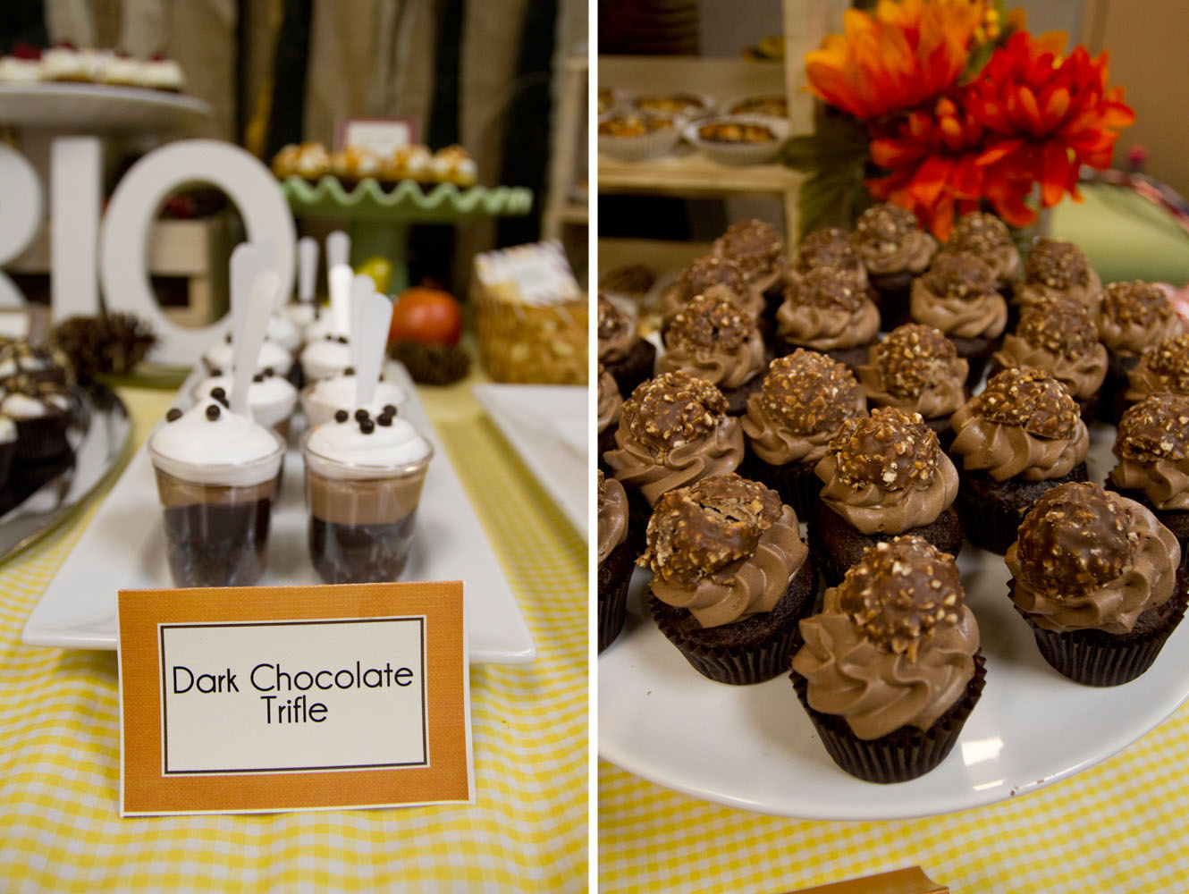 Dark Chocolate Trifle and Ferrero Rocher Cupcakes